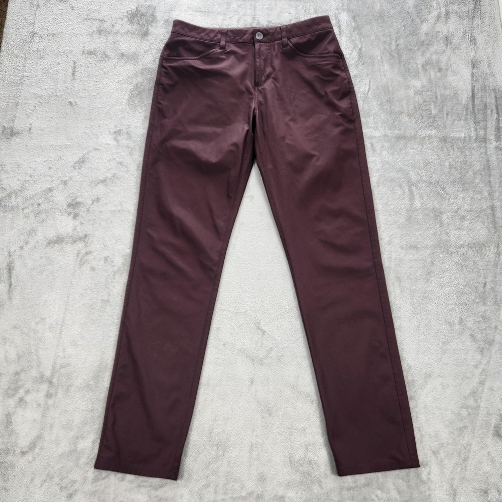 Vuori Pants Mens 30x32 Red Performance Zip Pocket Slim Fit Chino Tapered Casual